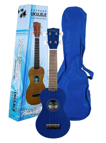 Hula Beach UKH-10-BU Soprano Ukulele w/ Gig Bag - ccttek