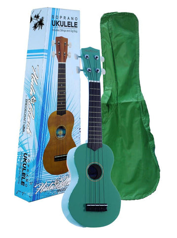 Hula Beach UKH-10-GR Soprano Ukulele w/ Gig Bag - ccttek