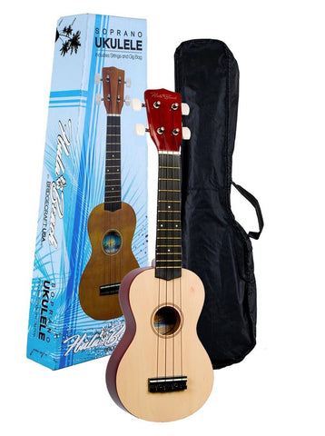 Hula Beach UKH-10-NT Soprano Ukulele w/ Gig Bag - ccttek