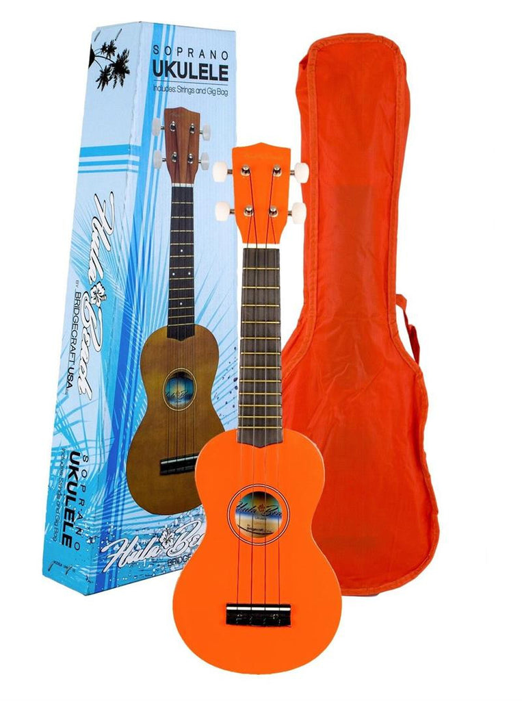 Hula Beach UKH-10-OR Soprano Ukulele w/ Gig Bag - ccttek