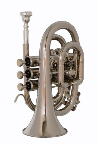 B - U.S.A. WTR-PK-NK Pocket Trumpet - Nickel - ccttek